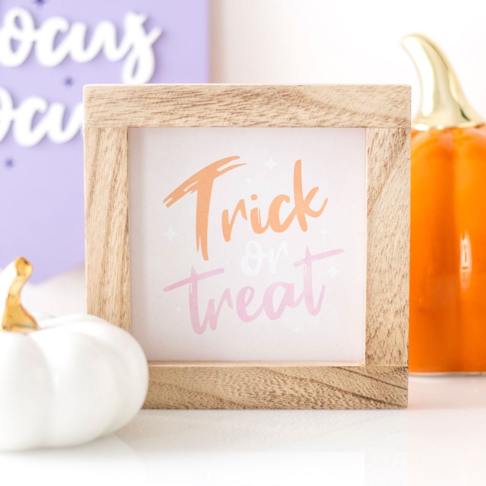 Something Different - Pink Trick or Treat Wooden Afbeelding met lijst - Multicolours